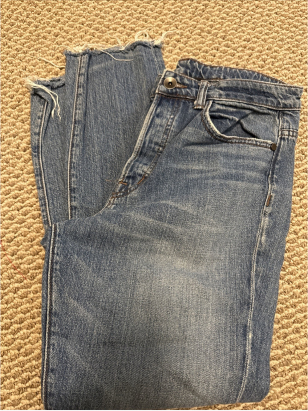 Helmut Lang Women’s High Rise Cropped Jeans Size 30 Frayed Leg